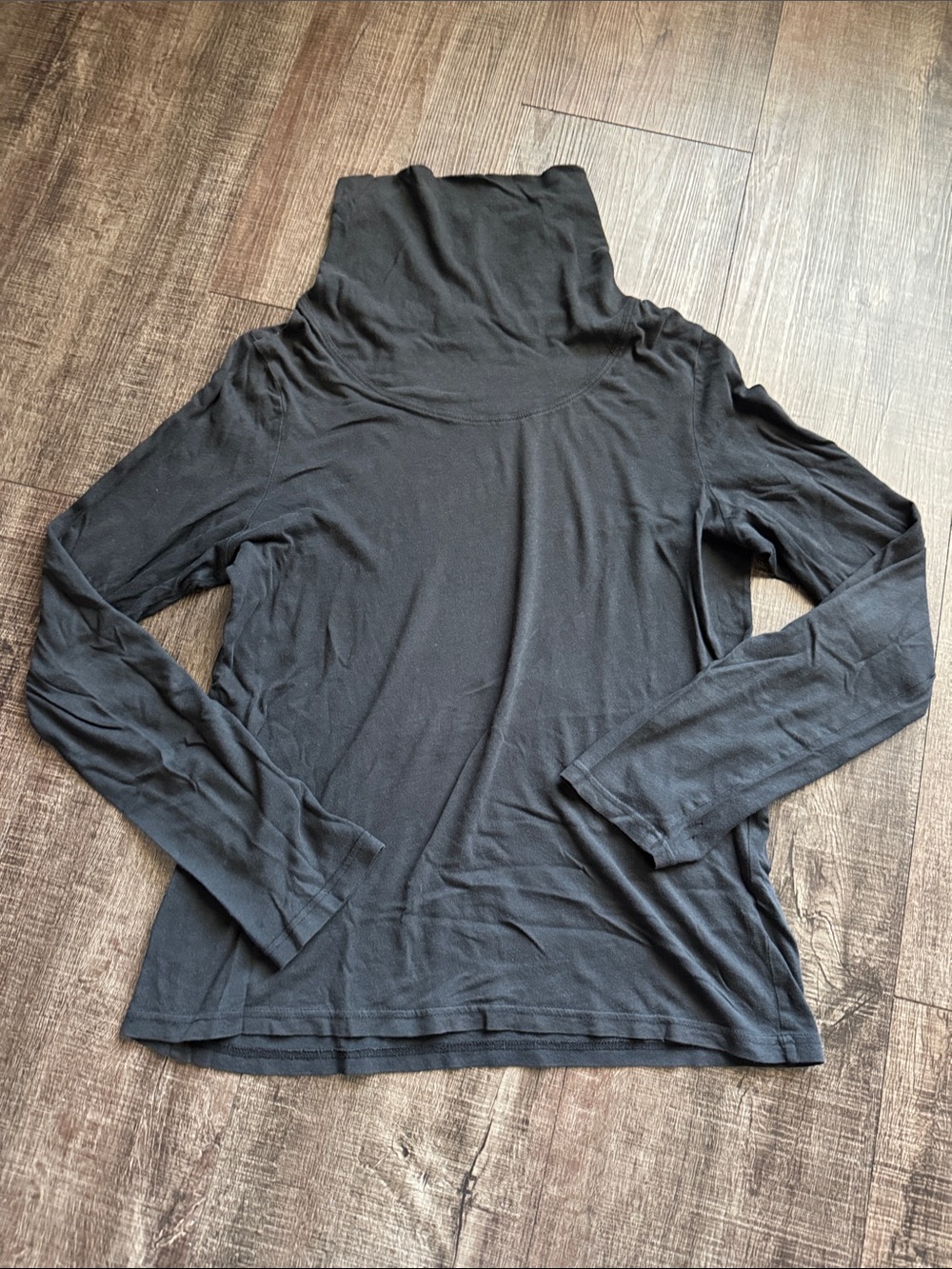 AllSaints Black Long-Sleeve Funnel Neck Top